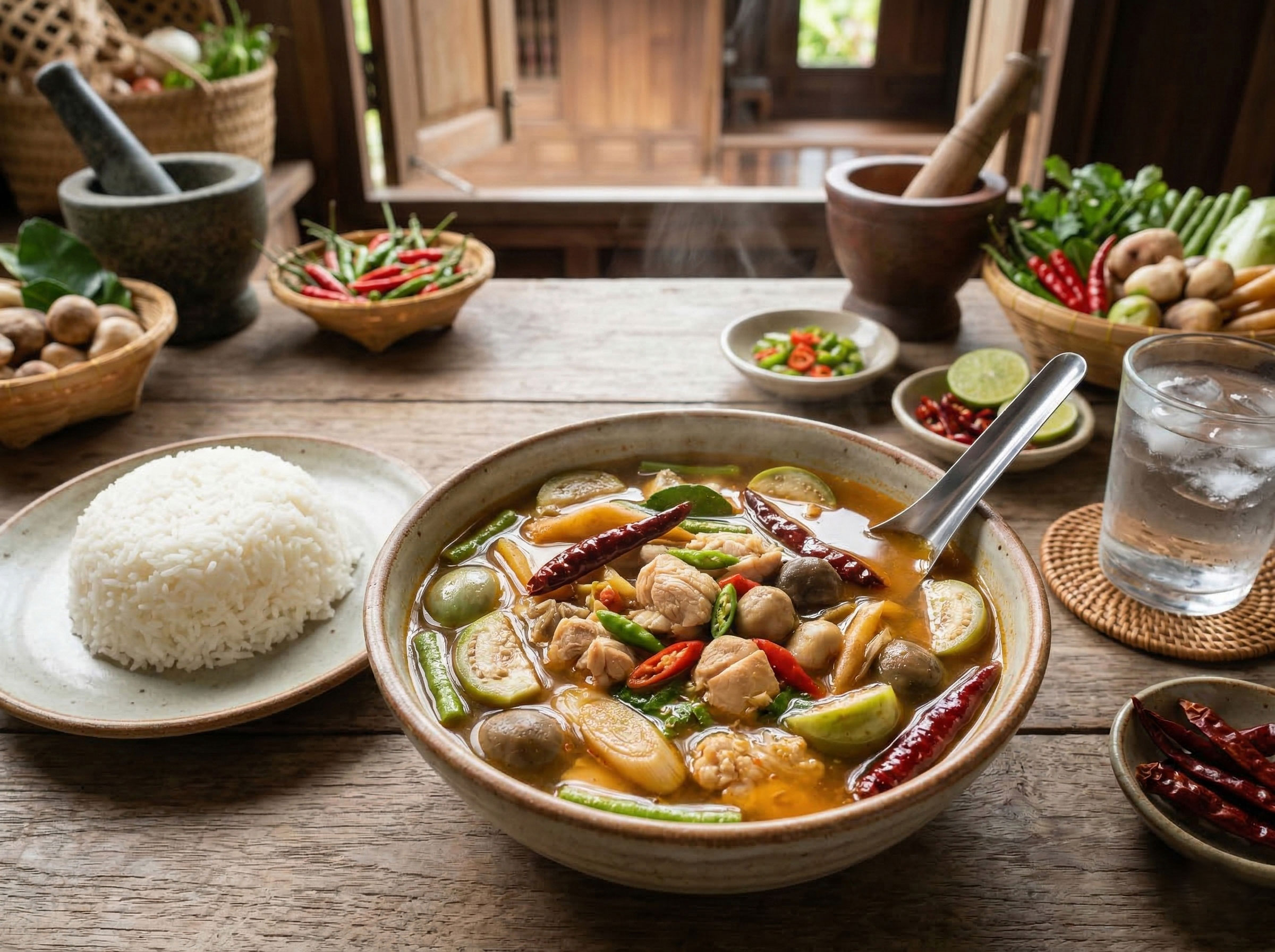 แกงป่าไก่ – สูตรแกงเผ็ดน้ำใสหอมเครื่องเทศ