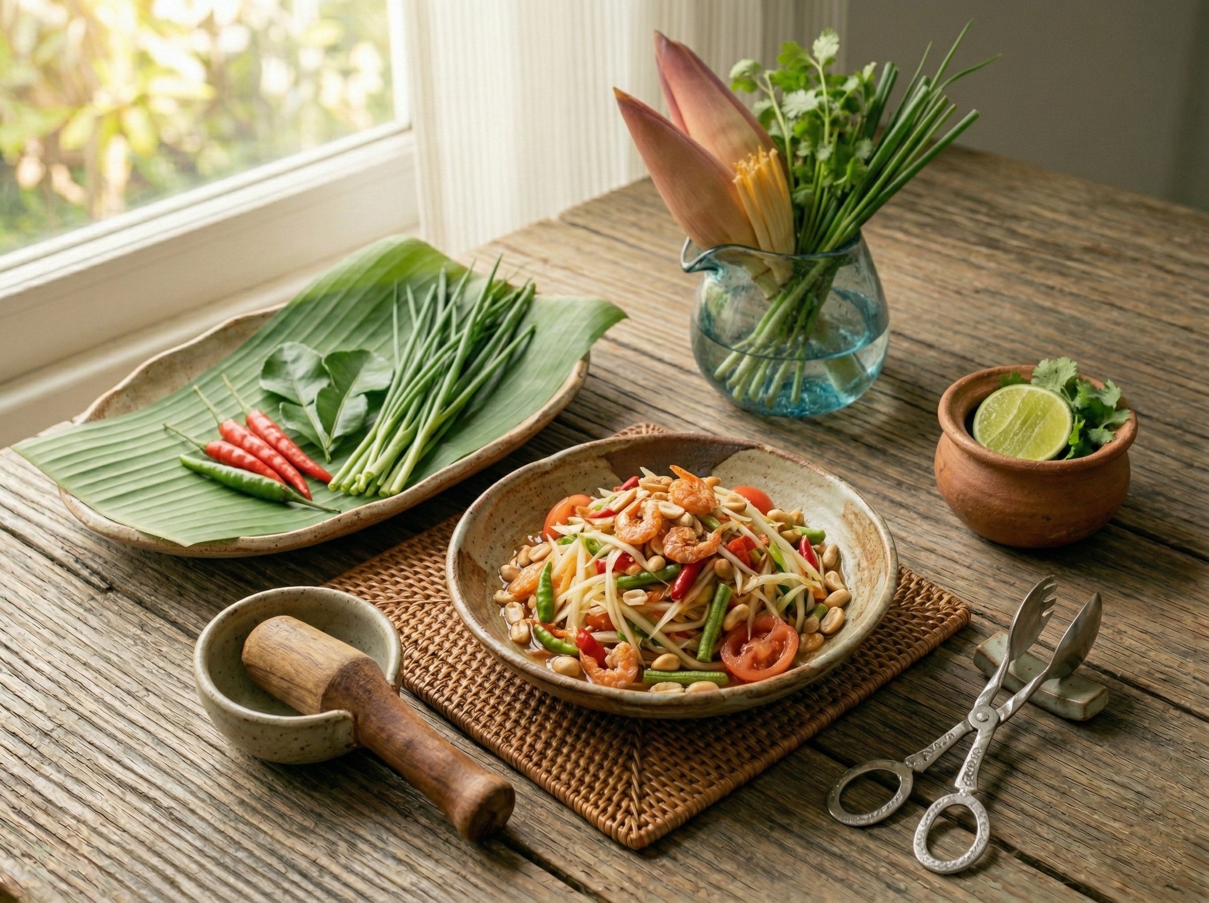 ส้มตำไทย: สูตรตำแบบบ้านๆ รสจัด